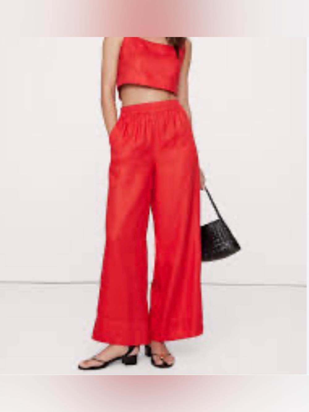 Banana Republic Linen Blend Wide Leg Pants on Elastic Back and 4 Pockets in XS